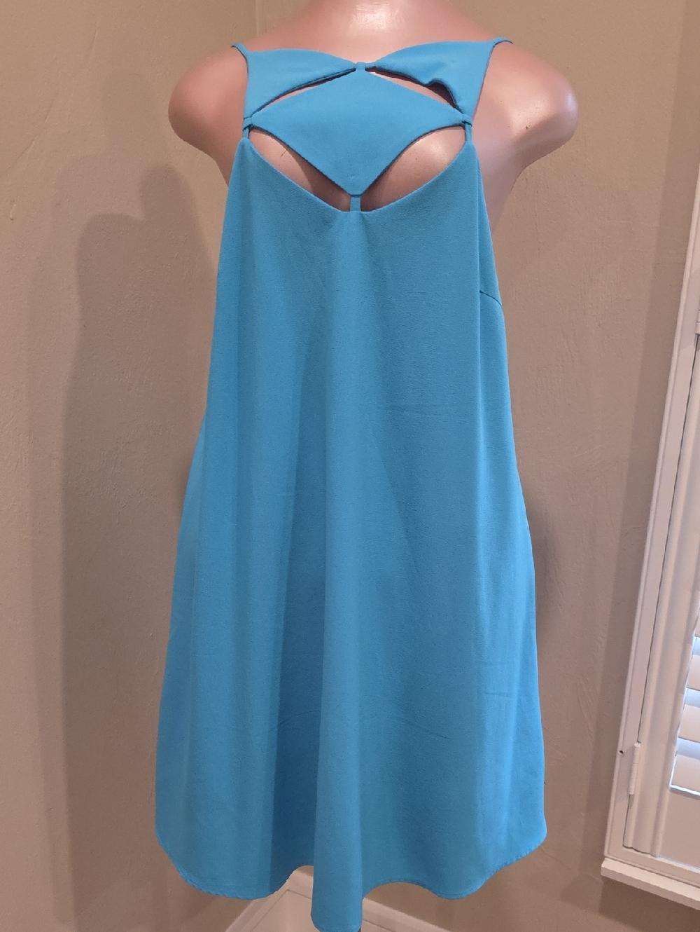 Love Riche Light Blue Summer Sleeveless Swing Dress with Cutouts